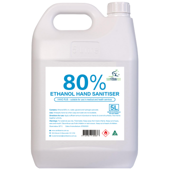 Hand Sanitiser 5L - TGA/WHO Formula Spray (80% Alcohol)